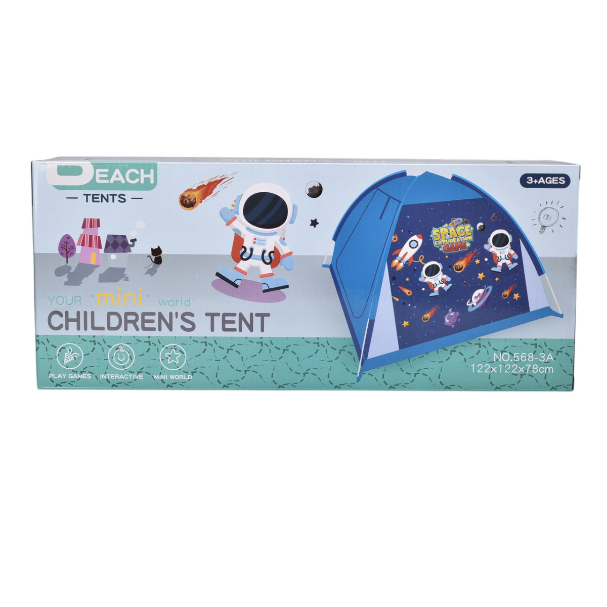 juguete tienda de acampar plastico niños azul dim:38x8x16