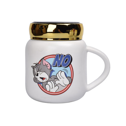 MUG POCILLO CERAMICA PERSONAJE CON TAPA ESPEJO 420ML
