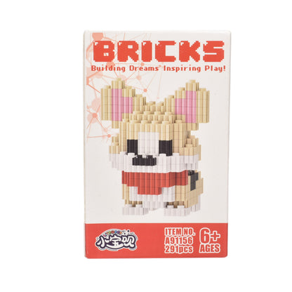 BLOQUES FICHAS PLASTICA FORMA PERRO ARMABLE DIM:7X7X12