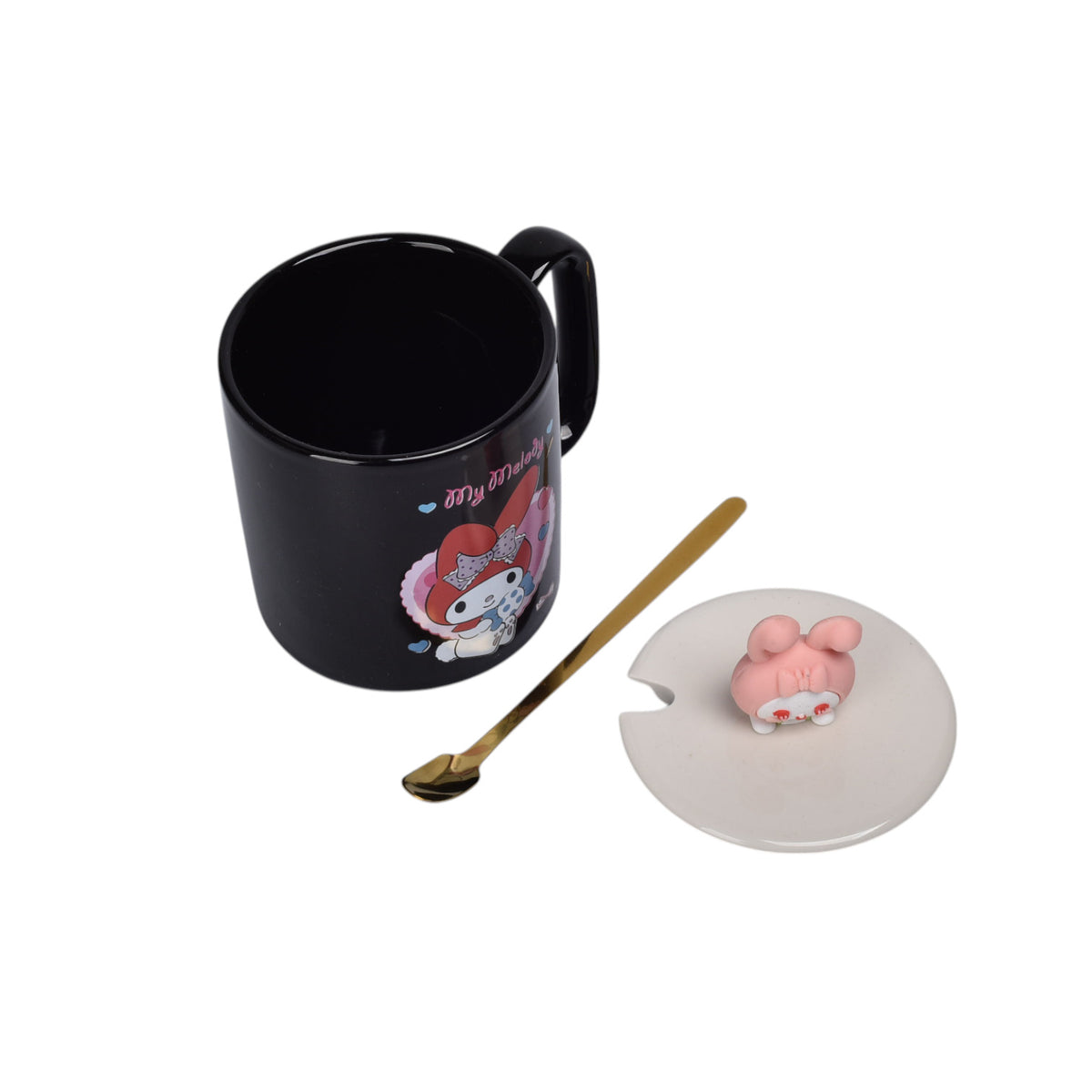 mug pocillo ceramica personaje con tapa de 420ml