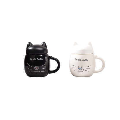 MUG CERAMICA DE GATO POCILLO CON TAPA