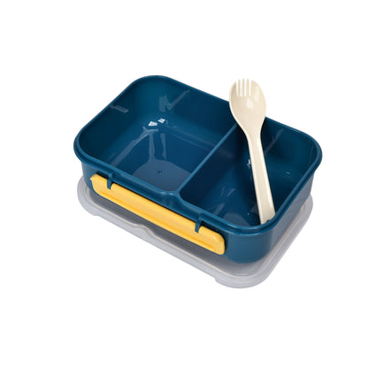 PORTACOMIDA PLASTICO CON CUBIERTO 1000ML DIM:19X12X6