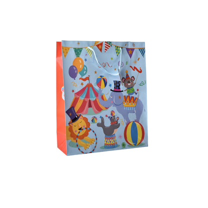 BOLSA REGALO PAPEL INFANTIL ANIMALES PEQUEÑA DIM: 26X32X10