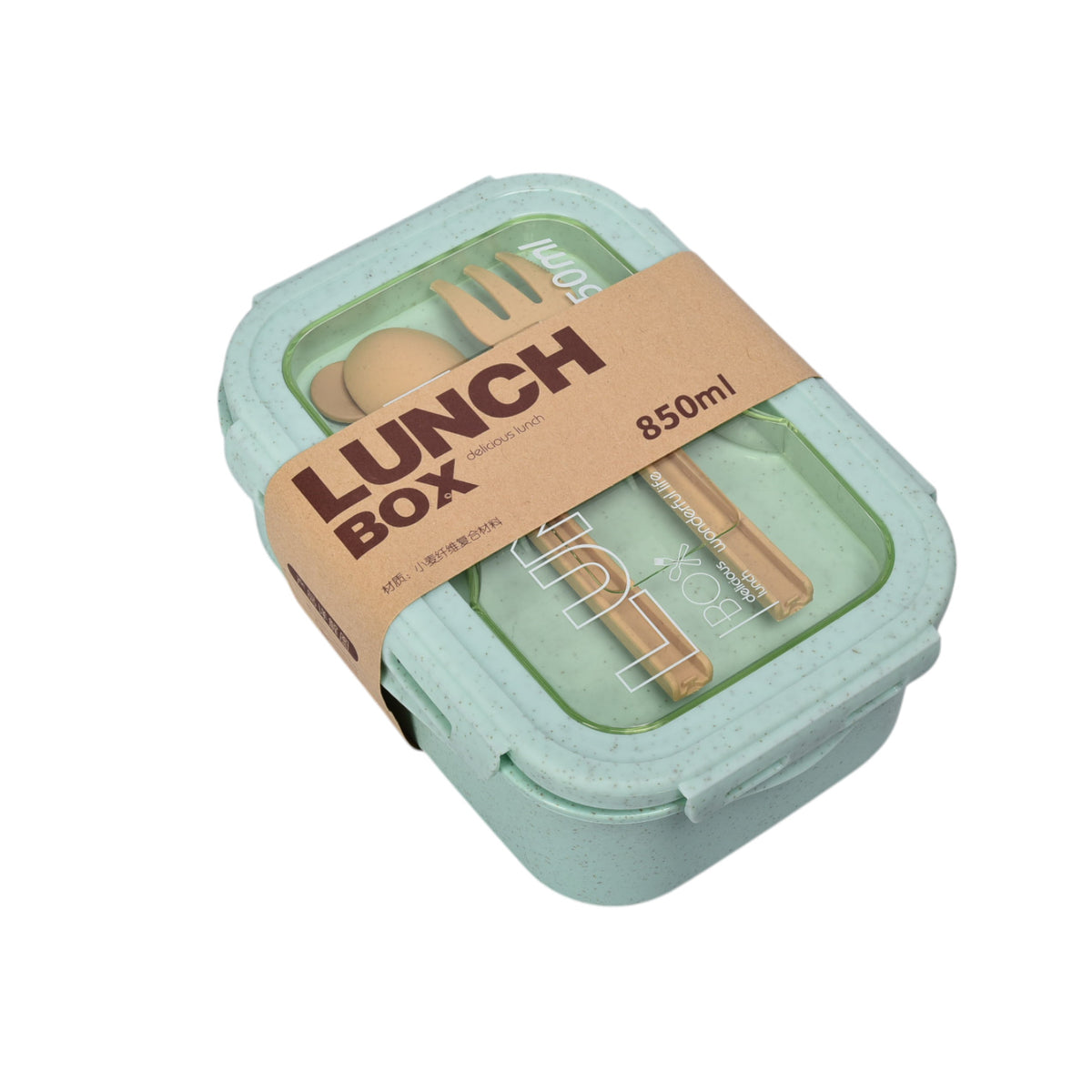 portacomida plastico con cubiertos 850ml dim:18x13x7