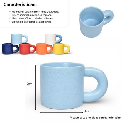 MUG POCILLO CERAMICA COLORES 280ML DIM: 9X9X8