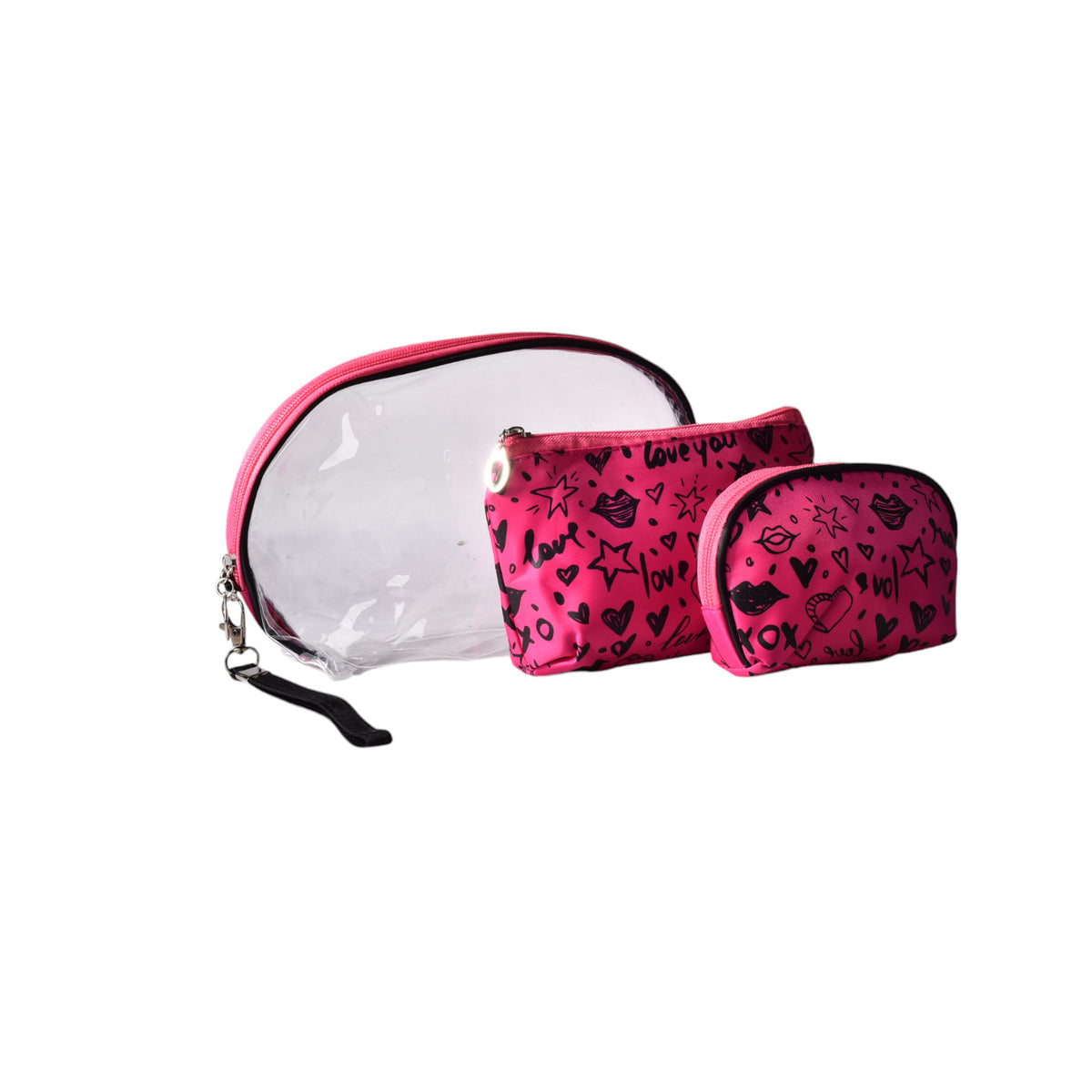 cosmetiquera x 3 und maquillaje sintetico pvc