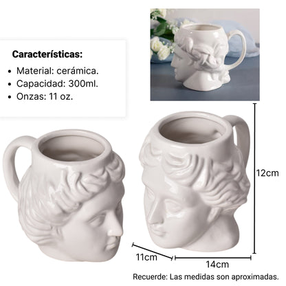 POCILLO CERAMICA BLANCO  GRANDE FORMA 300ML DIM:11*11*13
