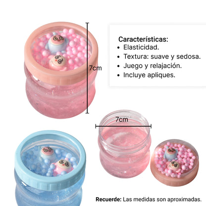 SLIME CON PEPITAS ESCARCHADO GEL MOLDEABLE DIM:7CM