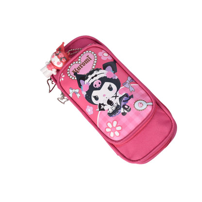 CARTUCHERA KUROMI CON LLAVERO POLIESTER DIM:21X10X5