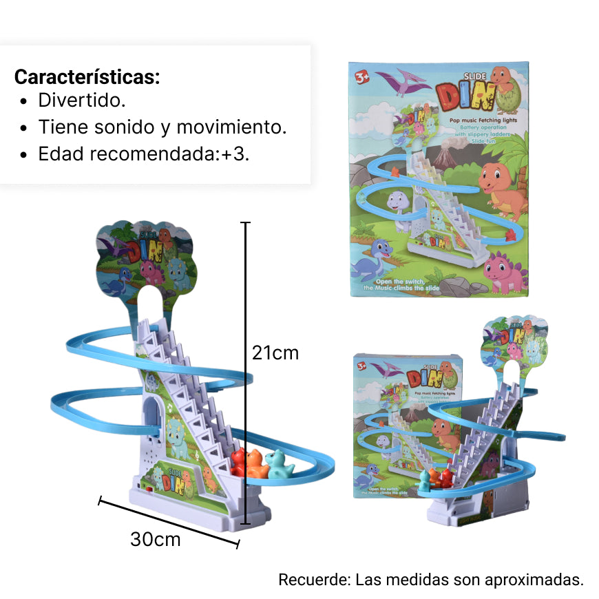 dinosaurios tobogan juguete escaleras para niños con sonido