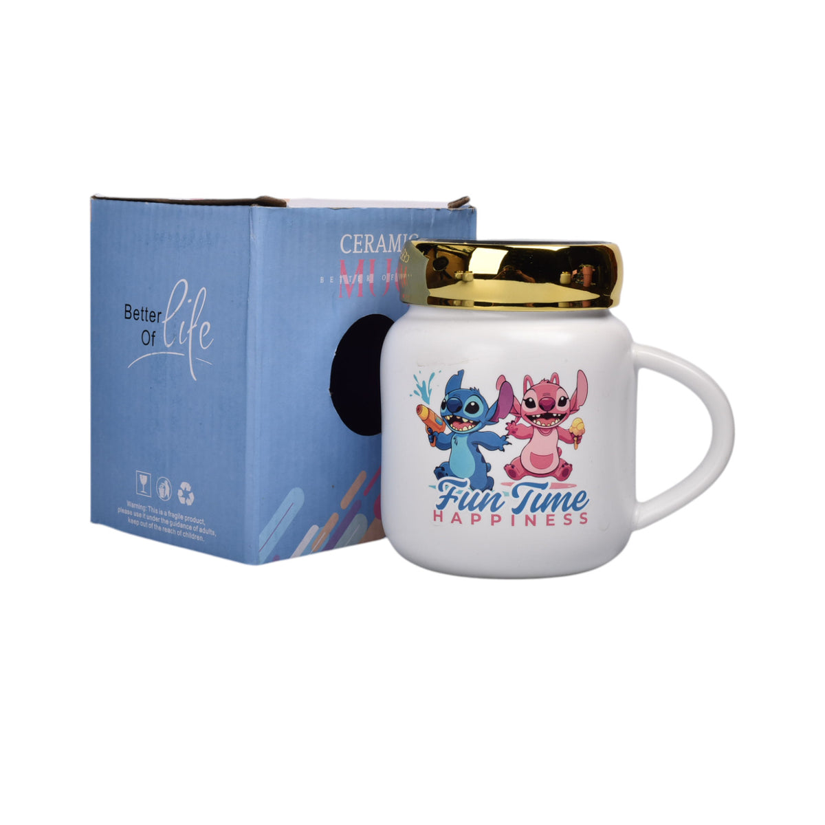mug pocillo ceramica personaje tapa espejo 420ml