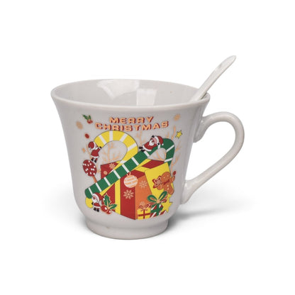 POCILLO SET CERAMICA CON CUCHARA NAVIDAD 240ML