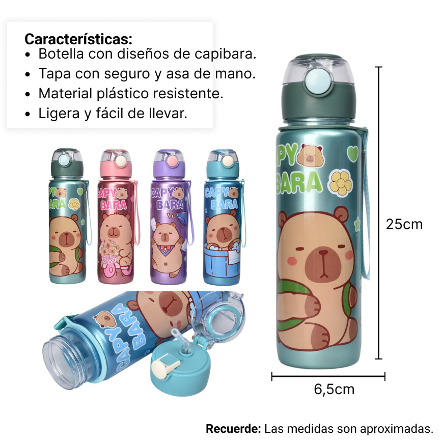 botella de agua 700ml capybara dim:6x6x25