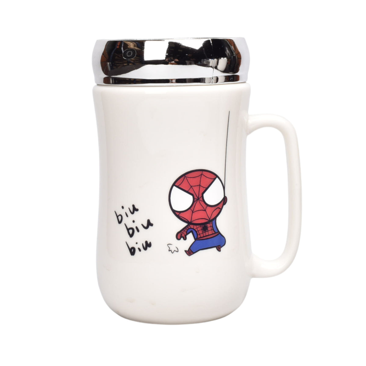 mug pocillo ceramica con tapa espejo personaje 380ml dim:14x7