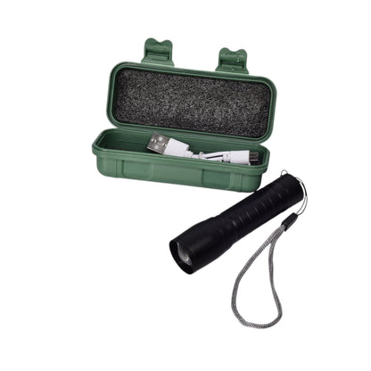 LINTERNA METAL RECARGABLE USB NEGRO DIM:4X3X11