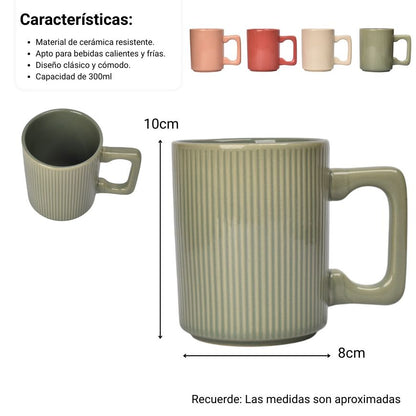 MUG POCILLO CERAMICA 300ML DIM:8X8X10