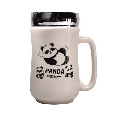 MUG POCILLO CERAMICA CON TAPA DISEÑO OSOS 440ML DIM:8*8*14