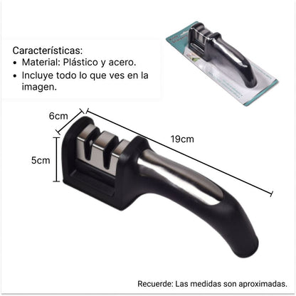 AFILADOR DE CUCHILLOS ACERO MANGO ANTIDESLIZANTE