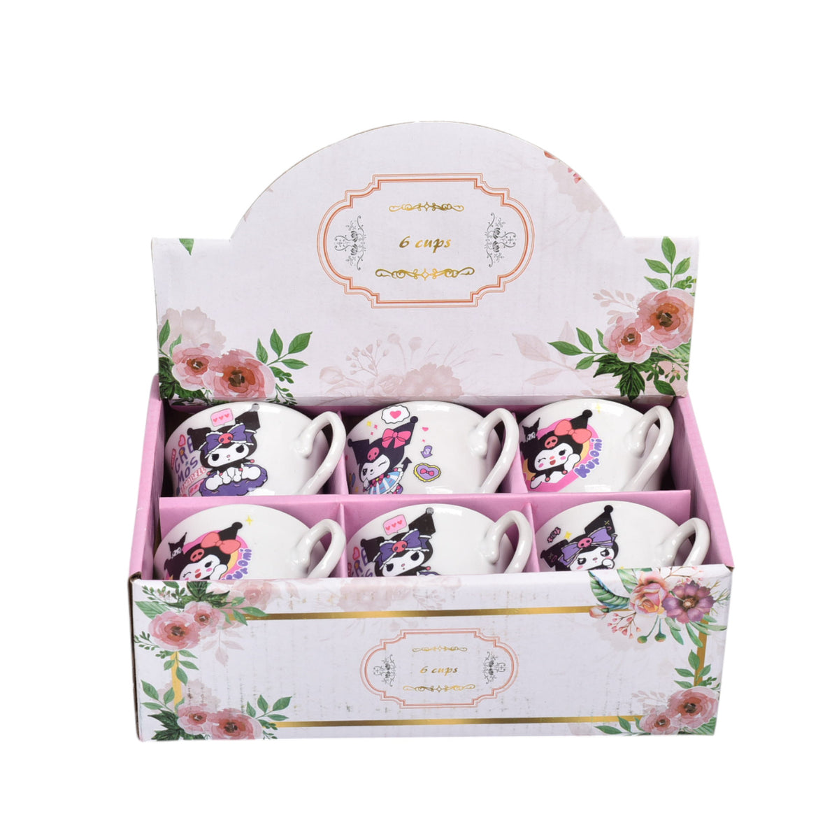 pocillo set x 6pzas ceramica 70ml personaje