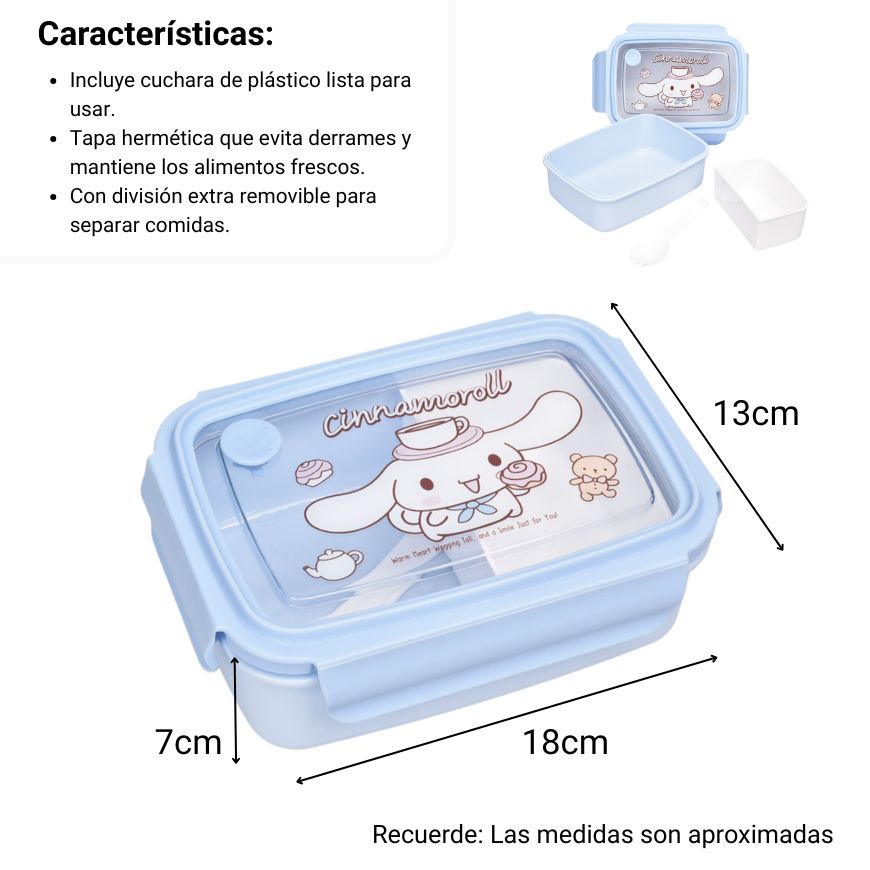 portacomida plastico 880ml personaje azul dim:18x13