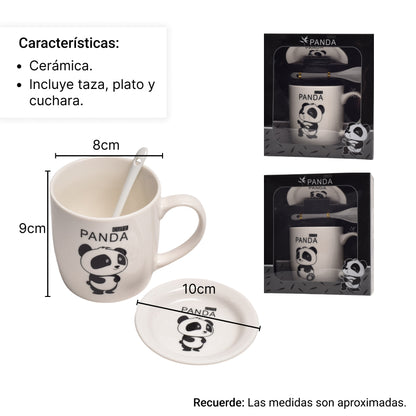 POCILLO CON CUCHARA MUG CERAMICA