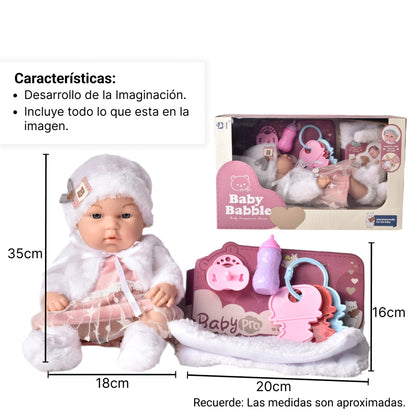 JUGUETE BEBE MUÑECA DE CAUCHO REALISTA CON ACCESORIOS