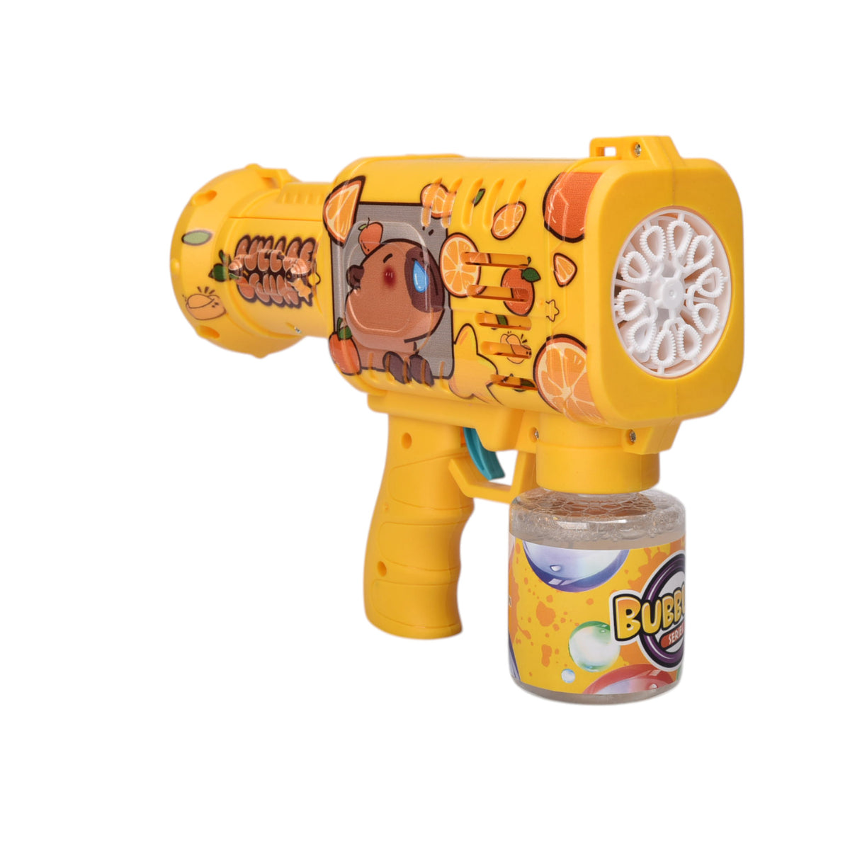 juguete pistola de burbujas capybara  plastico dim:15x6x21