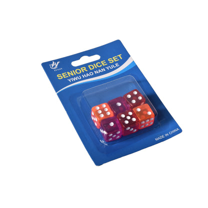 SET DE 6 UNIDADES DE DADOS DIFERENTES COLORES EN PLASTICO