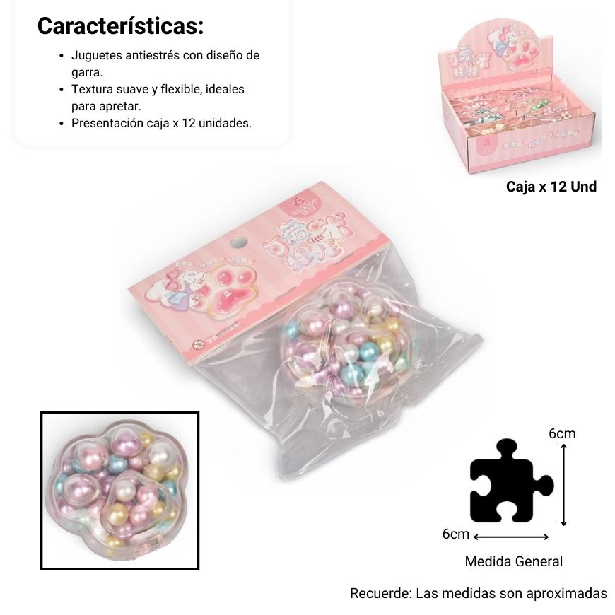 squishy anti estrés forma huella perro elastico caucho dim:6x5x3