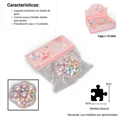SQUISHY ANTI ESTRÉS FORMA HUELLA PERRO ELASTICO CAUCHO DIM:6X5X3