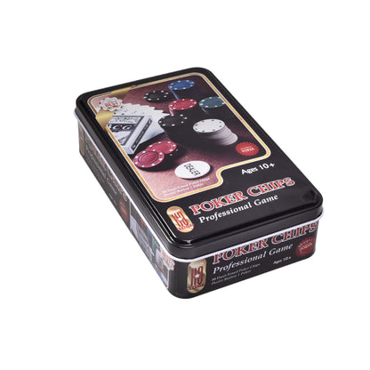 JUEGO DE POKER CON FICHAS Y CAJA DE METAL