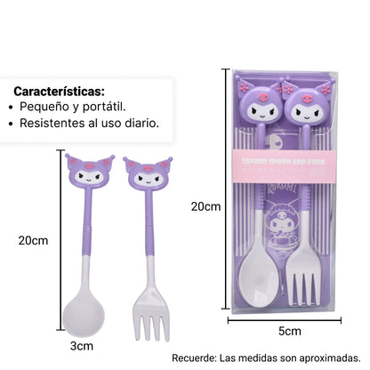 SET CUBIERTOS PORTATIL PLASTICO PERSONAJE DIM:20X8