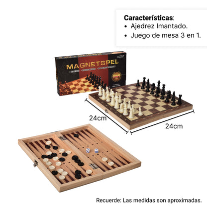 JUEGO DE MESA AJEDREZ MADERA DIM:24X12X3