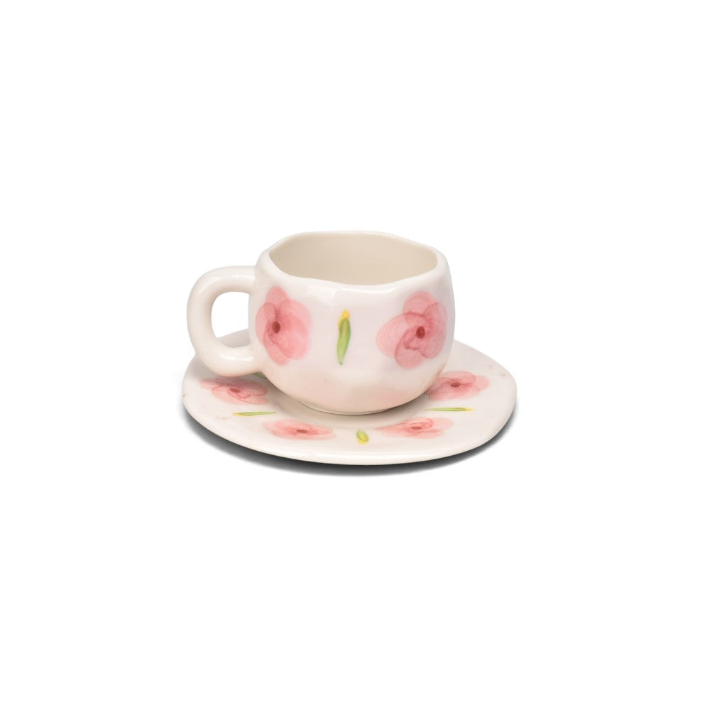 pocillo set con plato 140ml ceramica