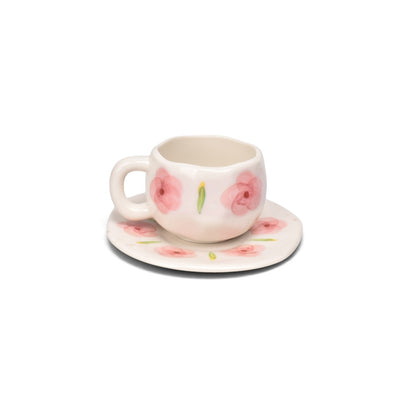 POCILLO SET CON PLATO 140ML CERAMICA