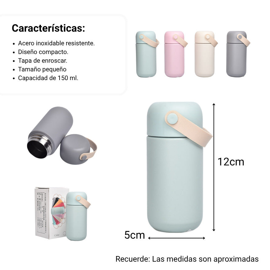 termo acero inoxidable 150ml dim:5x5x12