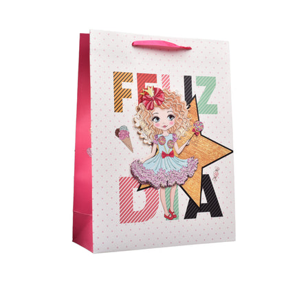 BOLSA REGALO EN PAPEL NIÑA TAMAÑO GRANDE