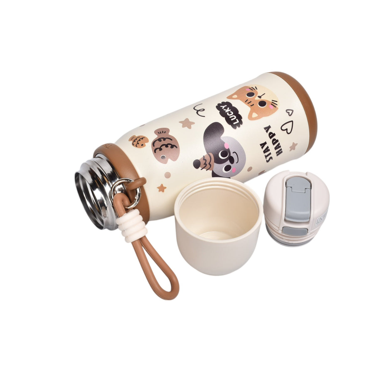 termo acero inoxidable 500ml diseño animales dim:7x7x23