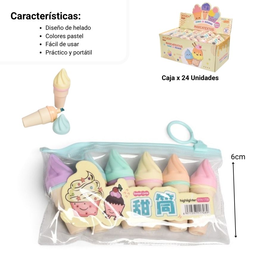 resaltador 6 und forma helado dim: 2.2x6cm