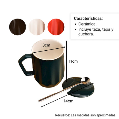 POCILLO EN CERAMICA CON TAPA MUG  POCILLO CERAMICA POCILLO D