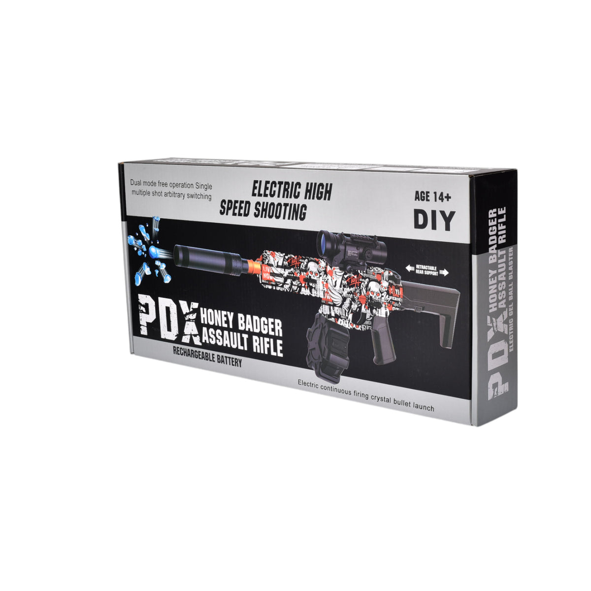 pistola de hidrogel y dardos dim:46x7x21