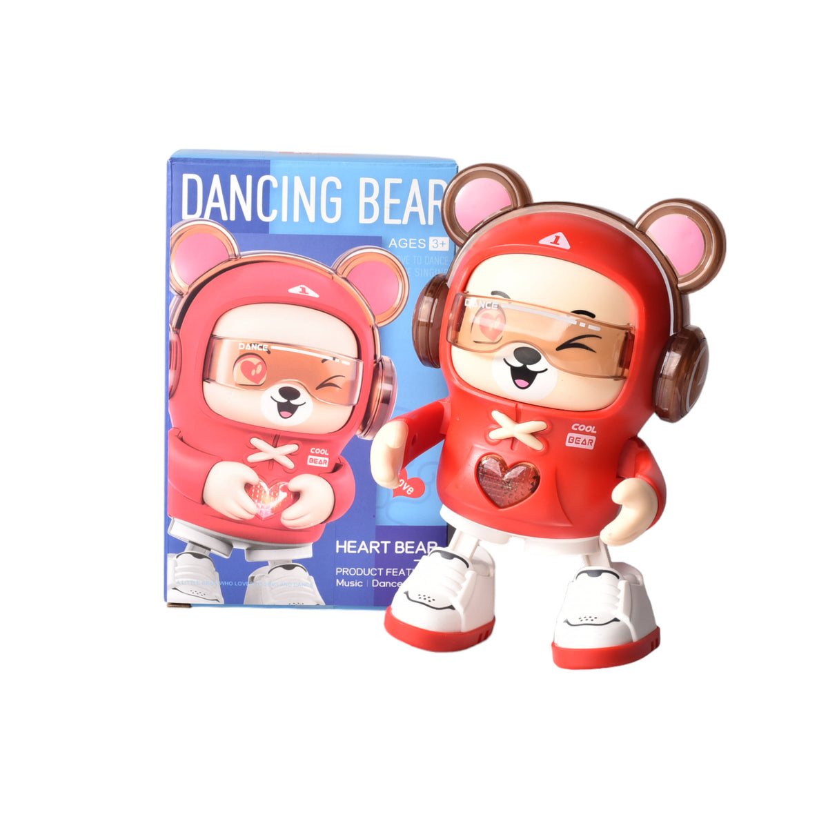 juguete oso con movimiento luces y sonido plastico