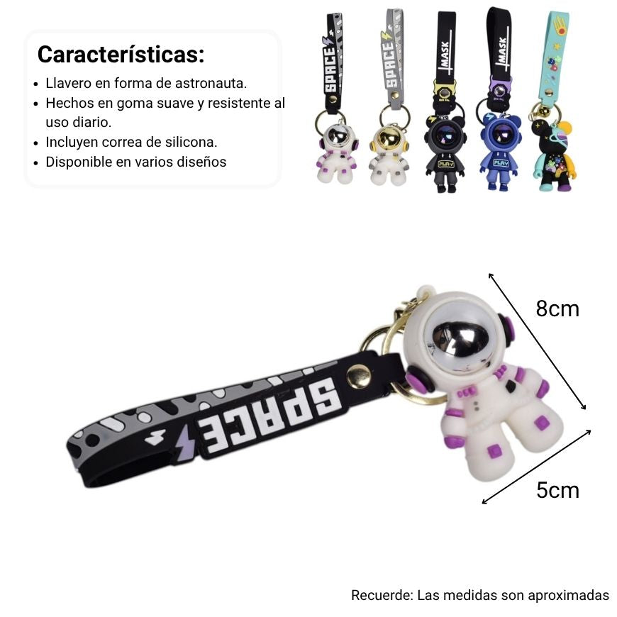 llavero goma astronauta dim:8x5