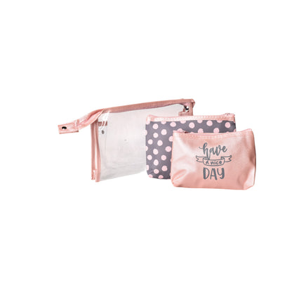 COSMETIQUERA X 3 UND MAQUILLAJE POLIESTER SINTETICO PVC DIM: