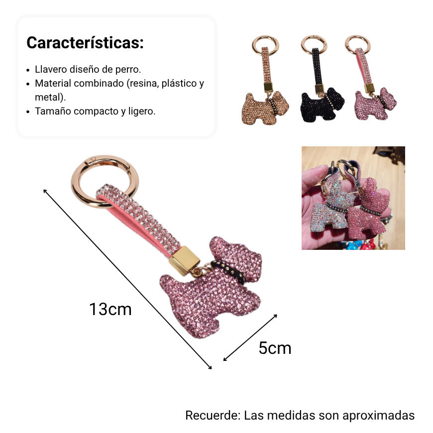 llavero resina plastico y metal perro dim:5x1x13