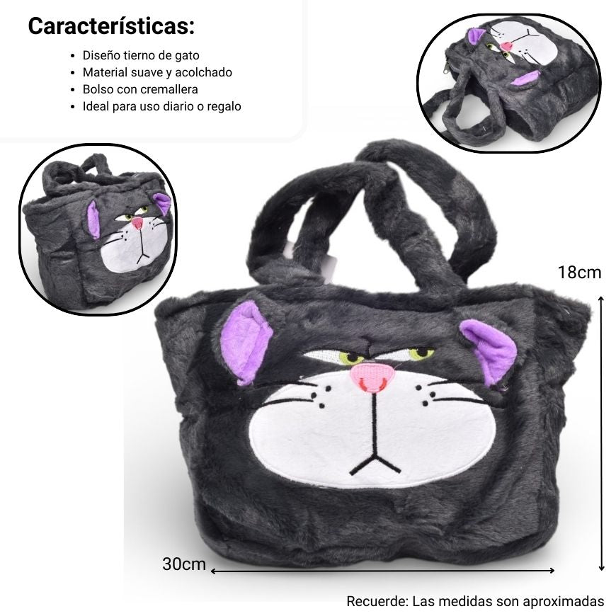 bolso cartera personaje poliester peluche dim:30x18x8