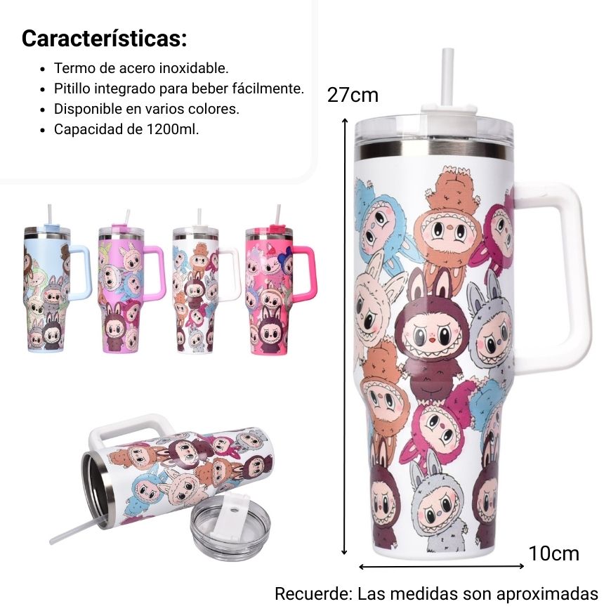 termo metalico 1200ml personaje dim:10x27