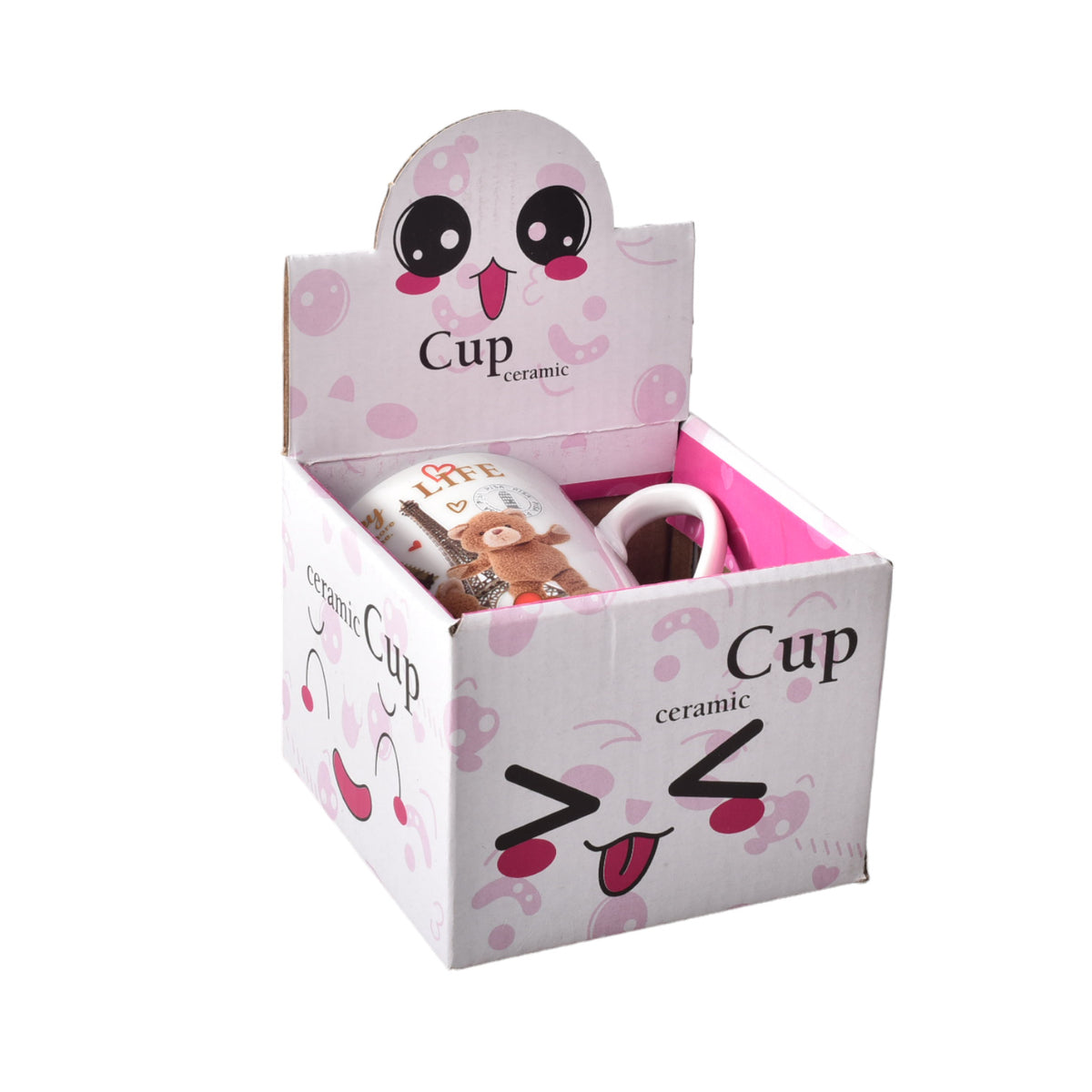 pocillo mug con cuchara en ceramica diseño de osos