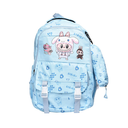 MALETA MORRAL CON CARTUCHERA POLIESTER PERSONAJE DIM:46X32X15