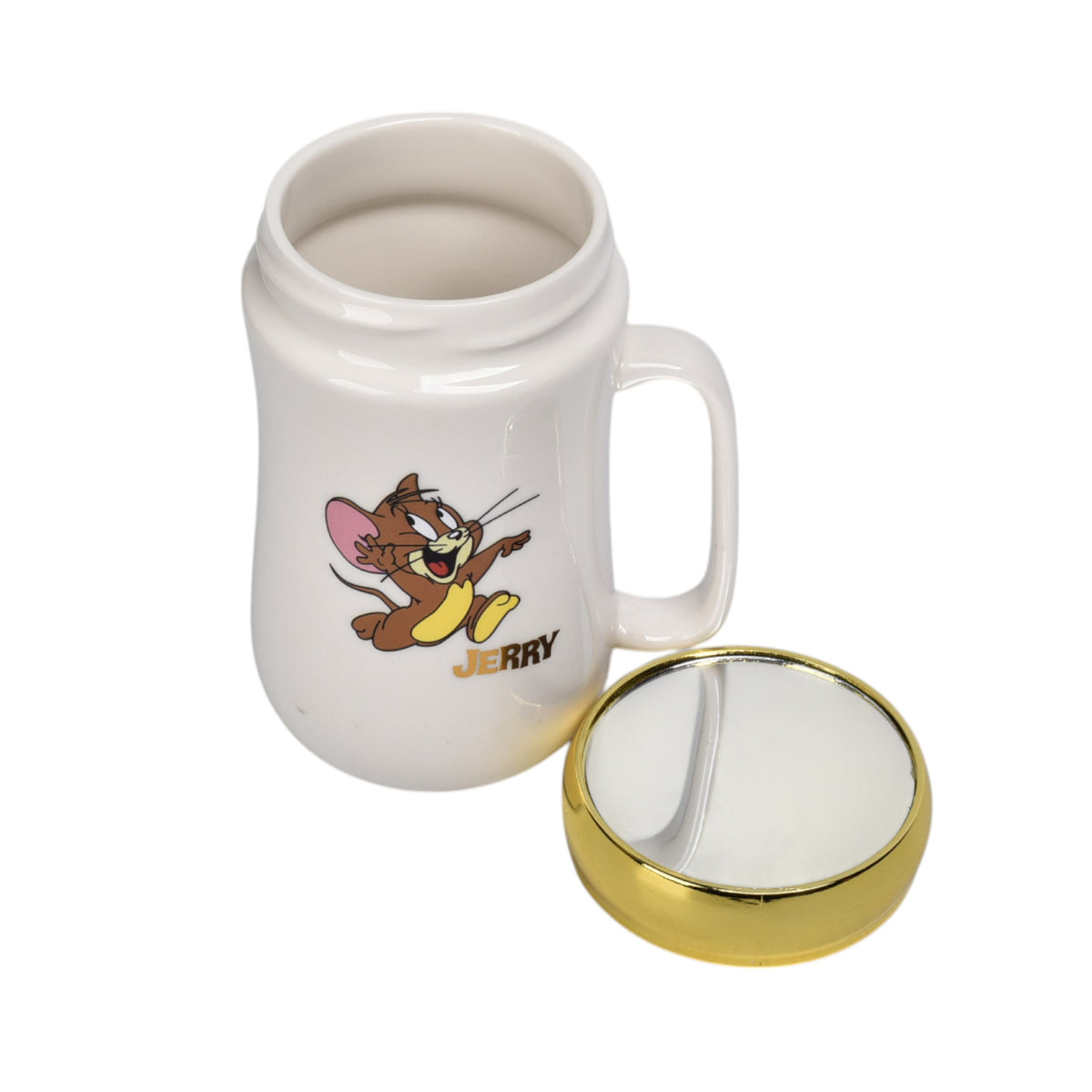 mug pocillo ceramica con tapa espejo personaje 400ml dim:7x7x13